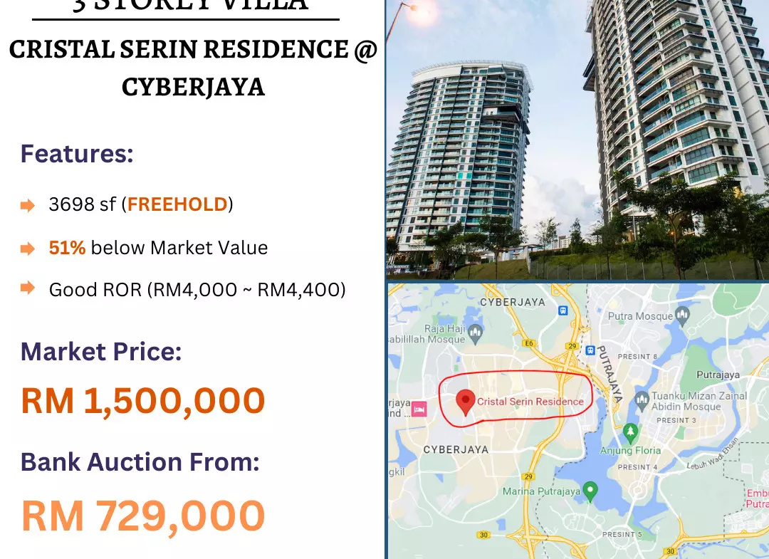 Bank Lelong Cristal Serin Residence, Cyberjaya for Auction