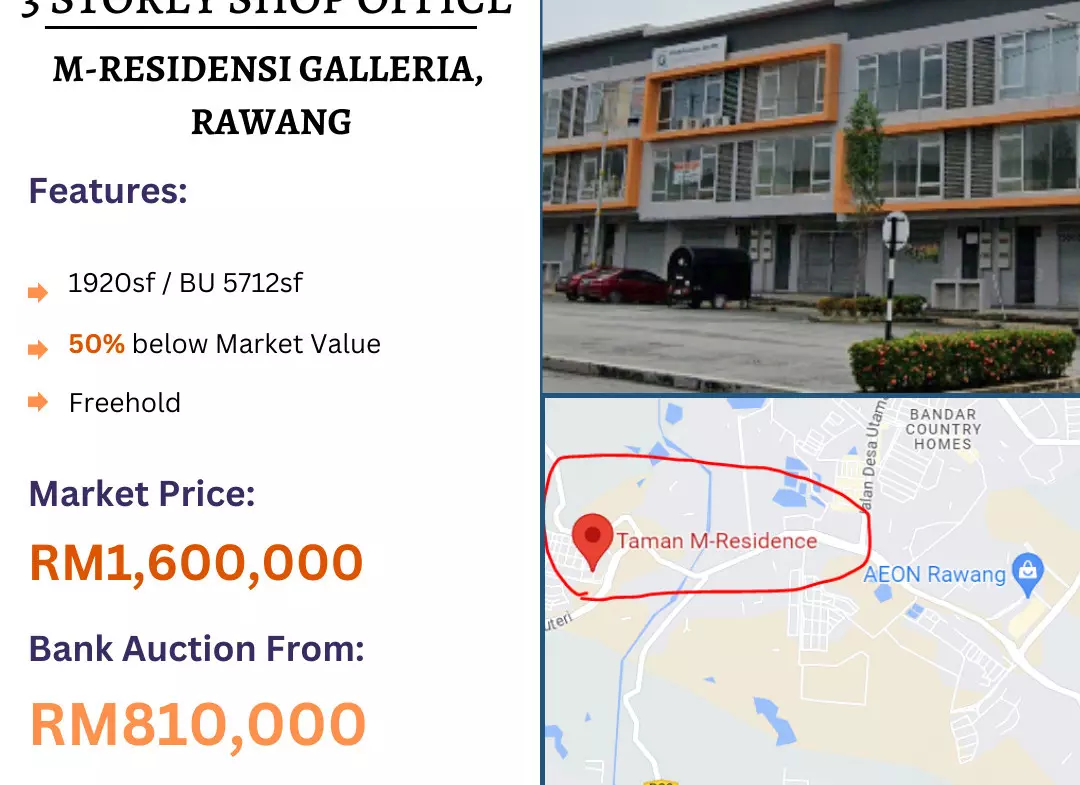 Bank Lelong M-Residensi Galleria, Taman M-Residensi, Rawang, Selangor for Auction