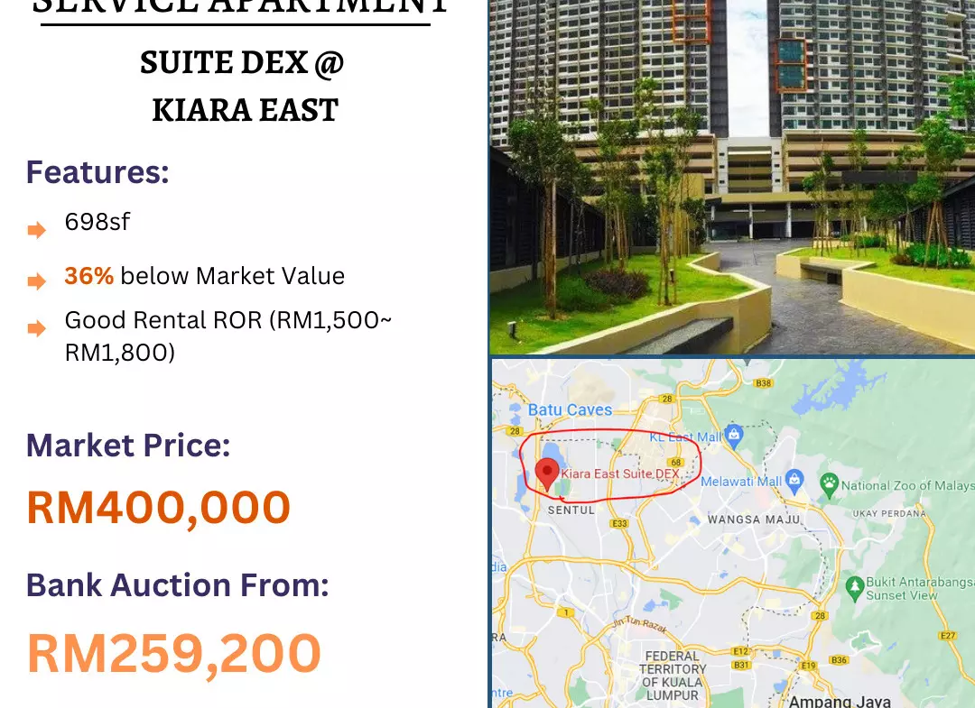 Bank Lelong Suite Dex (Kiara East), Taman Mastiara, Kuala Lumpur for Auction
