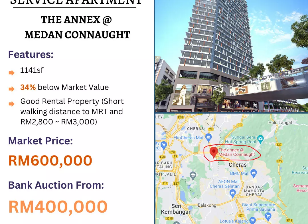 Bank Lelong The Annex (Medan Connaught), Cheras, Kuala Lumpur for Auction