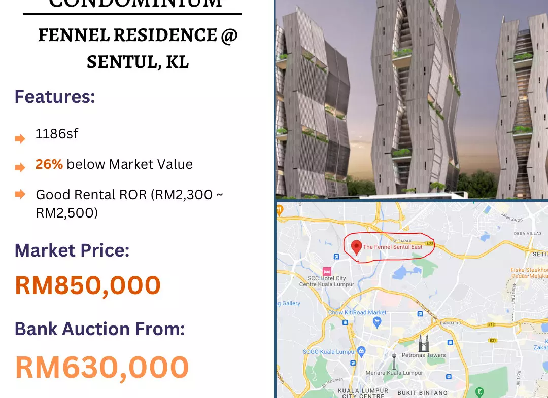 Bank Lelong for The Fennel, Fennel Residence, Sentul, Kuala Lumpur for Auction