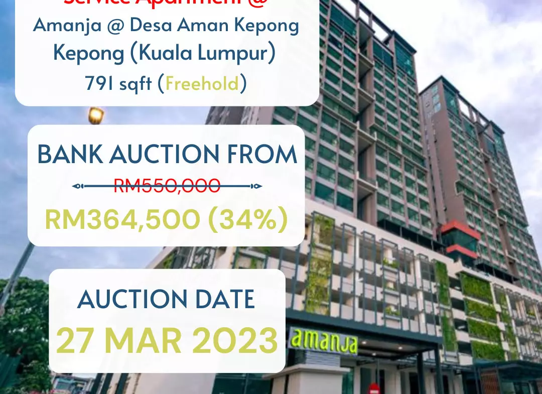 bank lelong Amanja Desa Aman Kepong Kuala Lumpur for auction