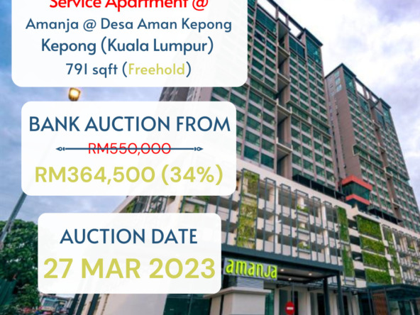 bank lelong Amanja Desa Aman Kepong Kuala Lumpur for auction