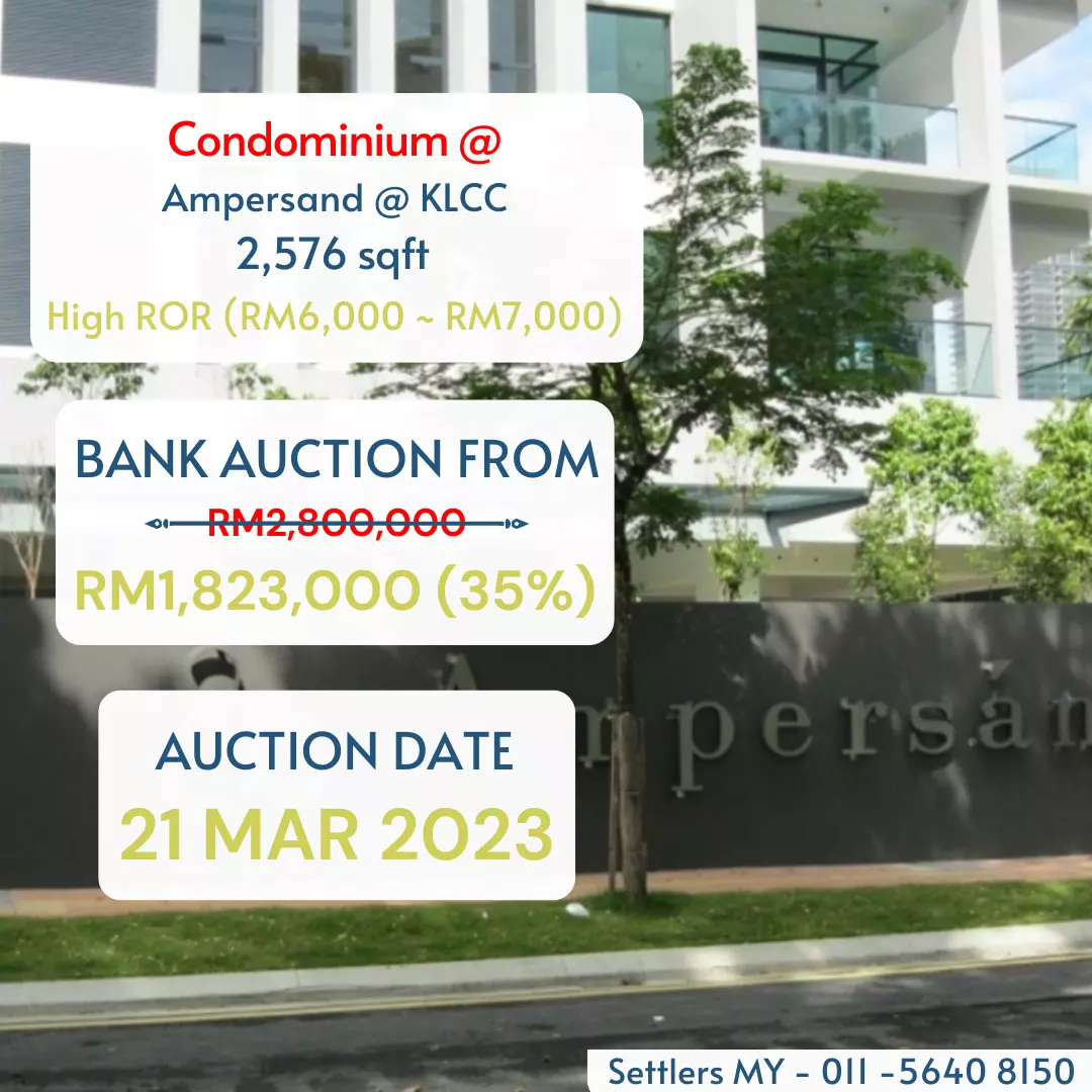 bank lelong Ampersand KLCC Kuala Lumpur for Auction