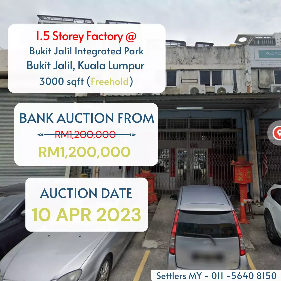 bank lelong Bukit Jalil Integrated Park, Bukit Jalil, Kuala Lumpur for Auction