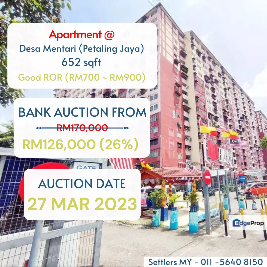 bank lelong Desa Mentari, Petaling Jaya, Selangor for auction