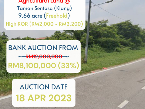bank lelong Jalan Hulubalang 27, Taman Sentosa, Klang, Selangor for Auction