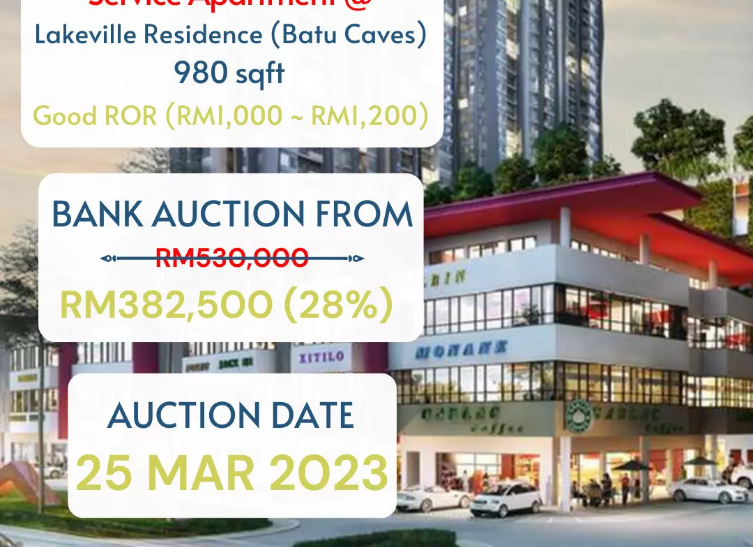 bank lelong Lakeville Residence, Batu Caves, Kuala Lumpur for auction