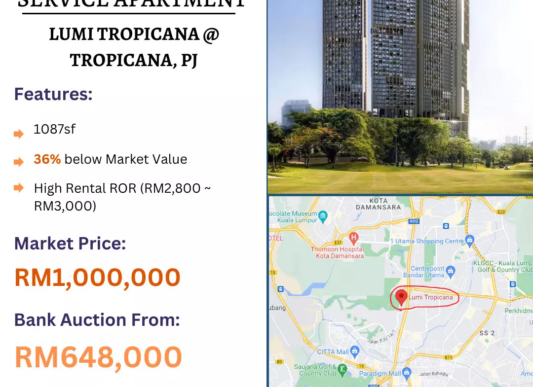 bank lelong Lumi Tropicana, Tropicana, Petaling Jaya, Selangor for Auction 1