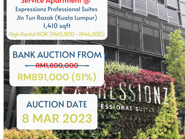 bank lelong Menara Inspirasi (Expressionz Professional Suites), Jln Tun Razak (KLCC View)