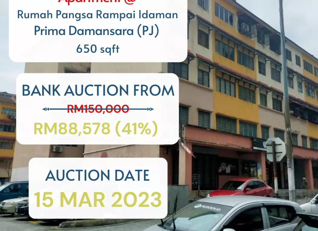 bank lelong Rumah Pangsa Rampai Idaman Prima Damansara Petaling Jaya for auction