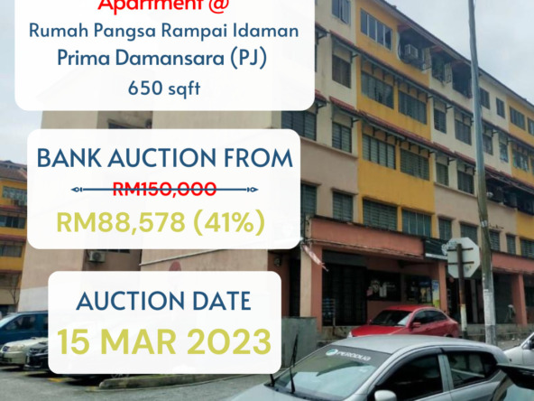 bank lelong Rumah Pangsa Rampai Idaman Prima Damansara Petaling Jaya for auction