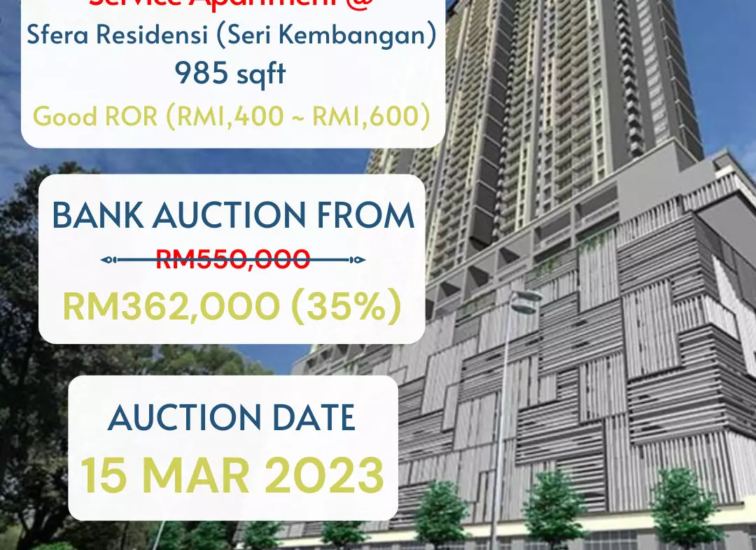 bank lelong Sfera Residensi, Seri Kembangan, Selangor for Auction