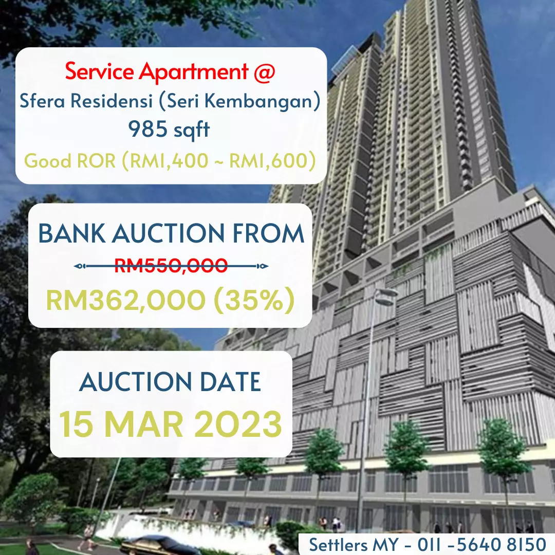 bank lelong Sfera Residensi, Seri Kembangan, Selangor for Auction