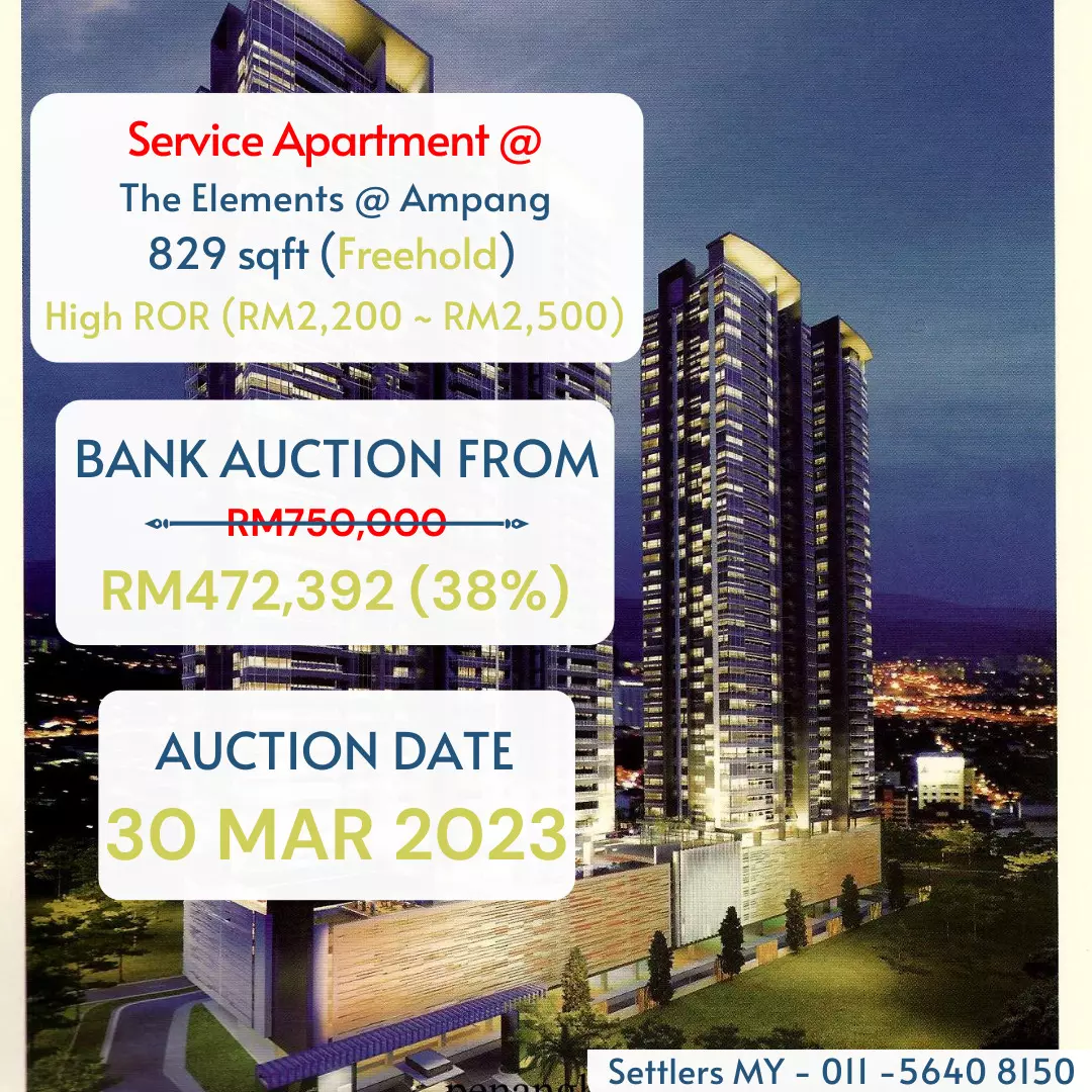 bank lelong The Elements, Ampang, Kuala Lumpur for Auction