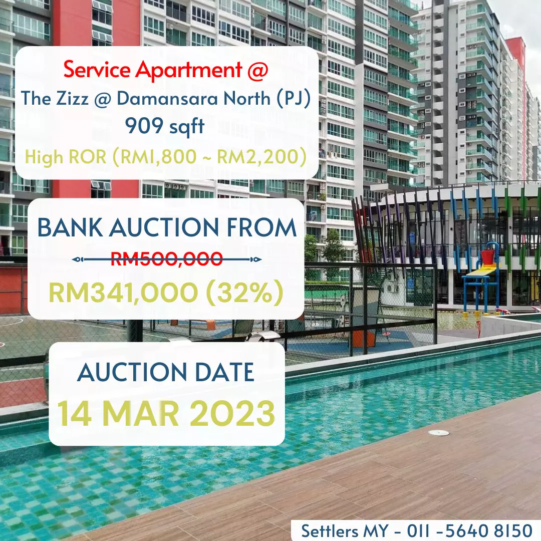 bank lelong The Zizz, Damansara North, Damansara Damai, Petaling Jaya, Selangor for Auction