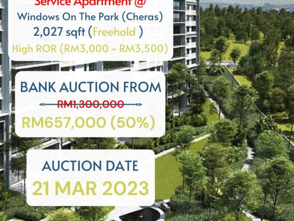 bank lelong Windows On The Park Cheras Kuala Lumpur for auction