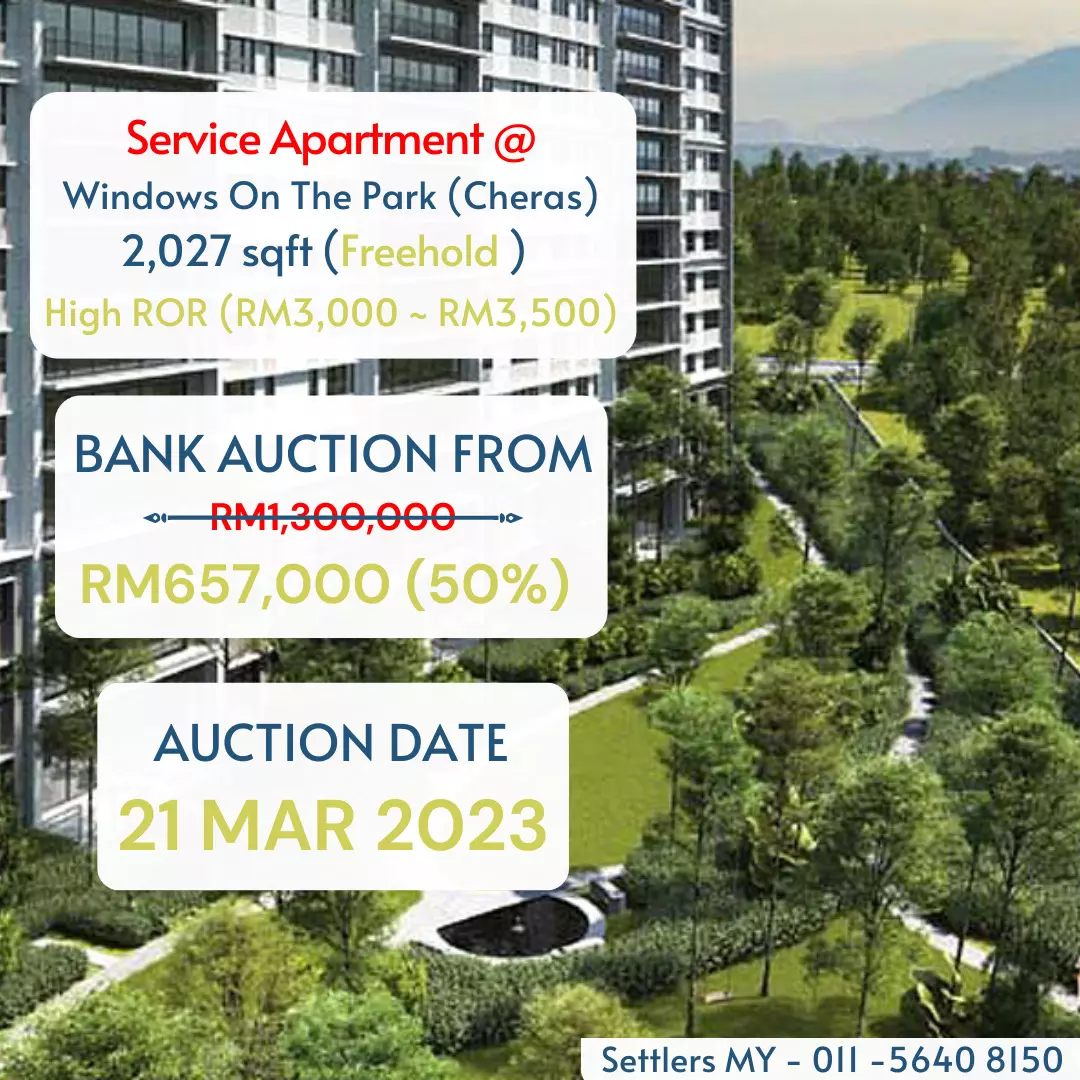 bank lelong Windows On The Park Cheras Kuala Lumpur for auction