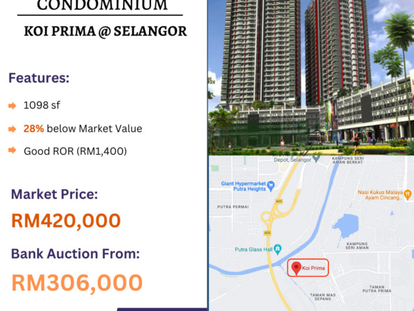Bank Lelong Condominium @ Koi Prima, Puchong, Selangor for Auction