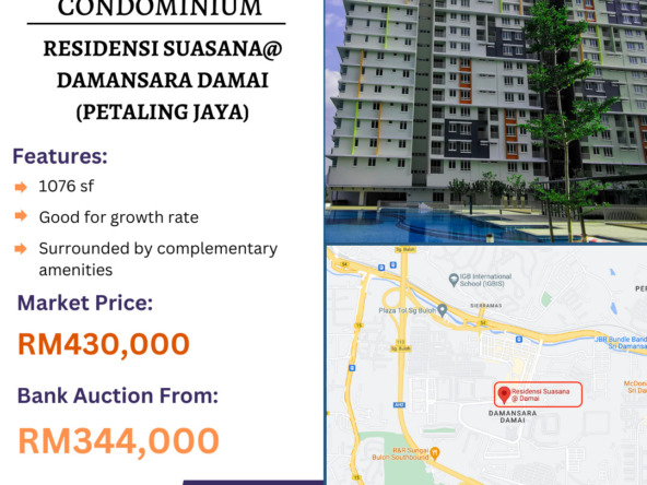 Bank Lelong Condominium @ Residensi Suasana, Damansara Damai, Petaling Jaya, Selangor for Auction
