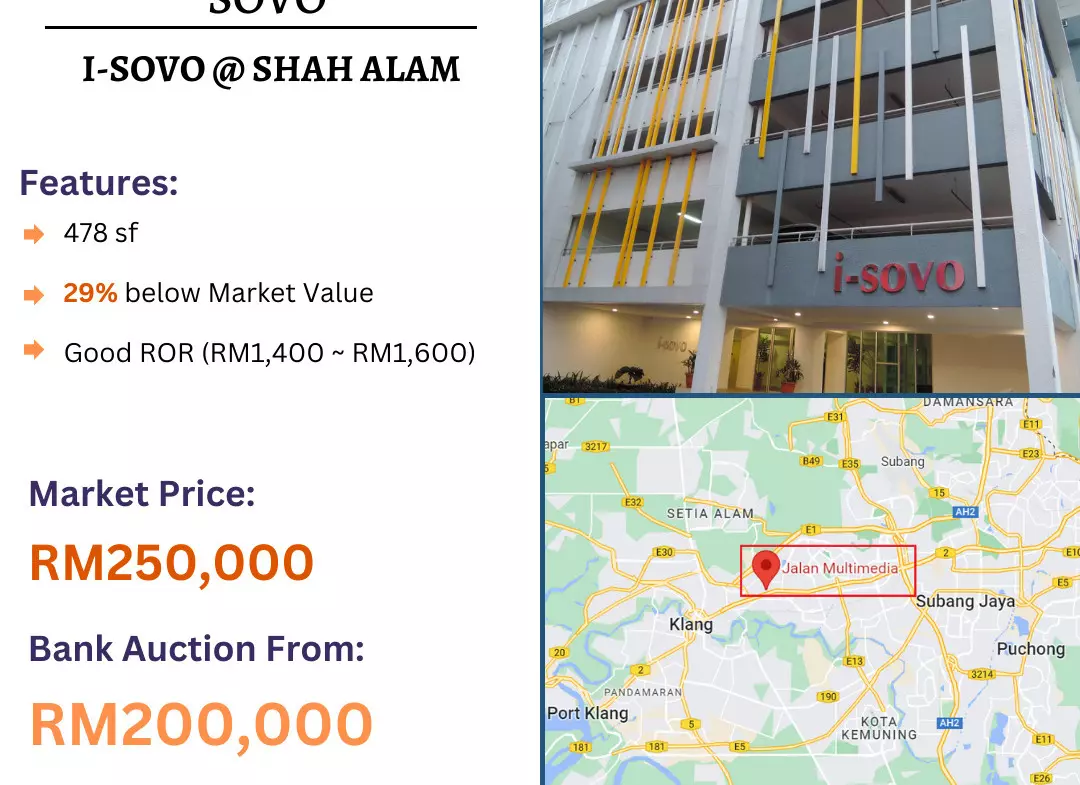 Bank Lelong SOVO @ I-Sovo, Persiaran Multimedia, Shah Alam, Selangor for Auction