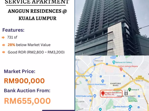 Bank Lelong Service Apartment @ Anggun Residences, Kuala Lumpur for Auction