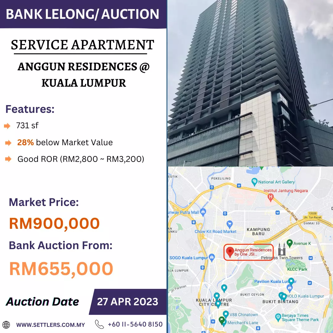 Bank Lelong Service Apartment @ Anggun Residences, Kuala Lumpur for Auction