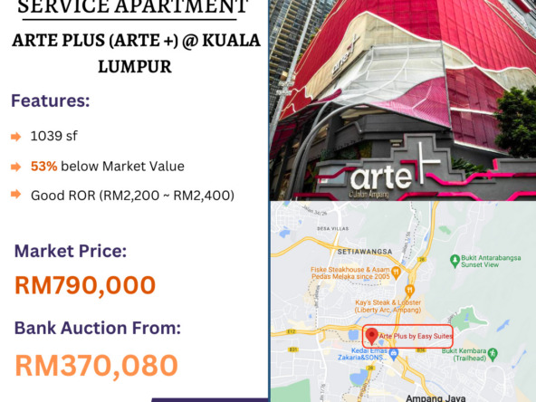 Bank Lelong Service Apartment @ Arte Plus (Arte +), Kuala Lumpur for Auction