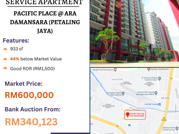 Bank Lelong Service Apartment @ Pacific Place, Ara Damansara, Petaling Jaya, Selangor for Auction 2