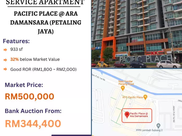 Bank Lelong Service Apartment @ Pacific Place, Ara Damansara, Petaling Jaya, Selangor for Auction