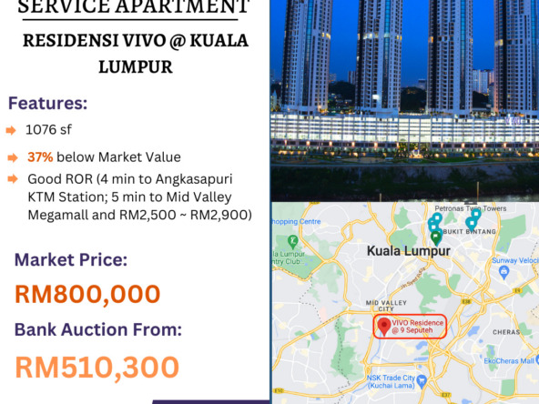 Bank Lelong Service Apartment @ Residensi Vivo, 9 Seputeh, Kuala Lumpur for Auction