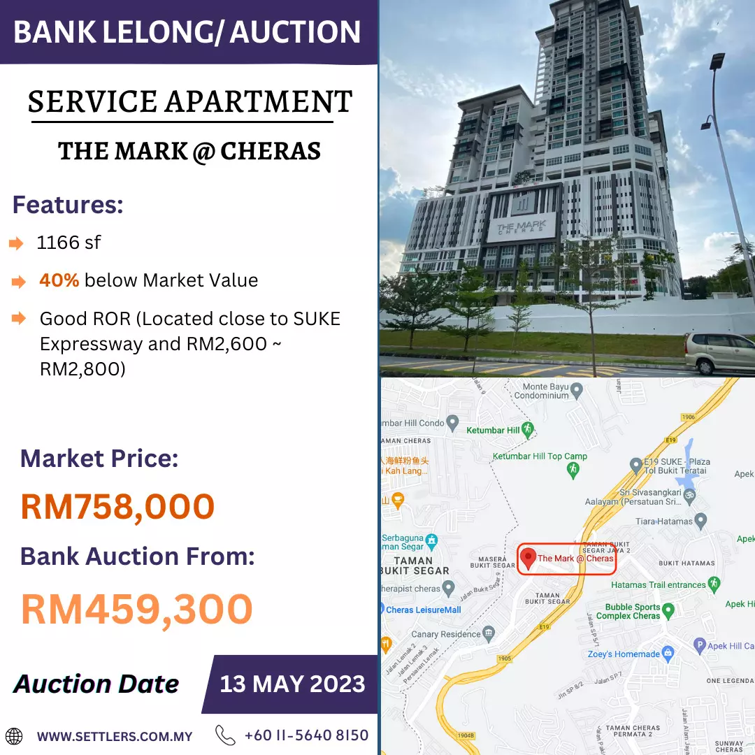 Bank Lelong Service Apartment @ The Mark, Cheras, Selangor for Auction