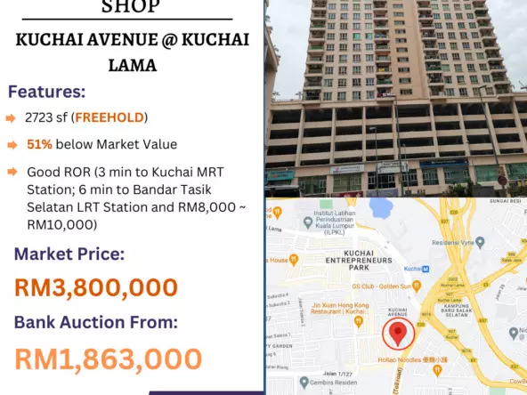 Bank Lelong Shop @ Kuchai Avenue, Kuchai Lama, Kuala Lumpur for Auction