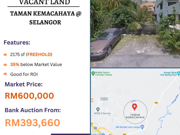 Bank Lelong Vacant Land @ Taman Kemacahaya, Hulu Langat, Selangor for Auction