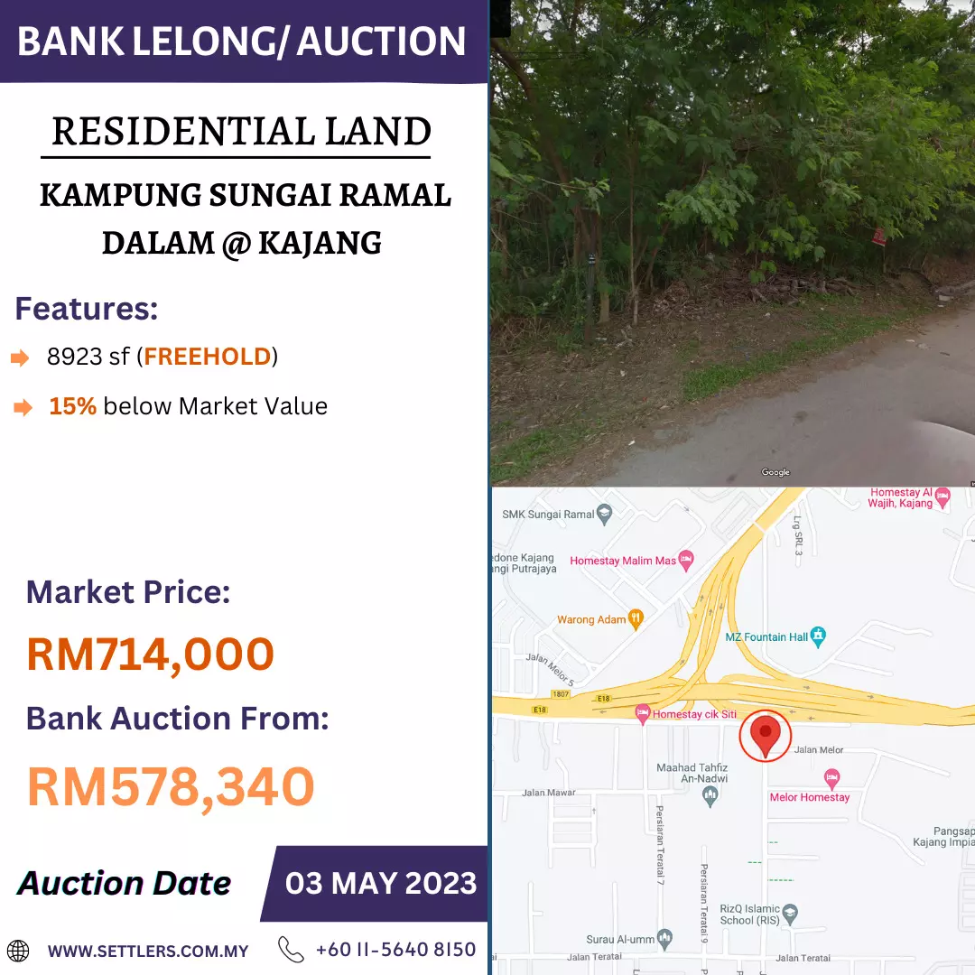 Residential Land @ Kampung Sungai Ramal Dalam, Kajang, Selangor for Auction Updated
