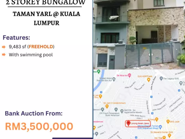 Bank Lelong 2 Storey Bungalow @ Taman Yarl, Kuala Lumpur for Auction
