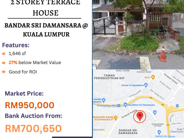Bank Lelong 2 Storey Terrace House @ Bandar Sri Damansara, Kuala Lumpur for Auction
