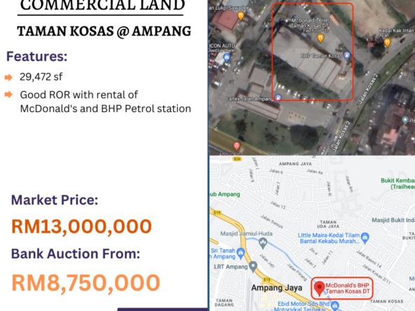Bank Lelong Commercial Land @ Taman Kosas, Ampang, Selangor for Auction