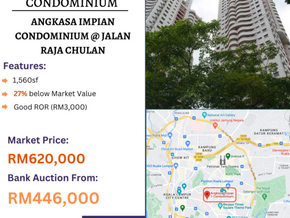 Bank Lelong Condominium @ Angkasa Impian Condominium, Off Jalan Raja Chulan, Kuala Lumpur for Auction