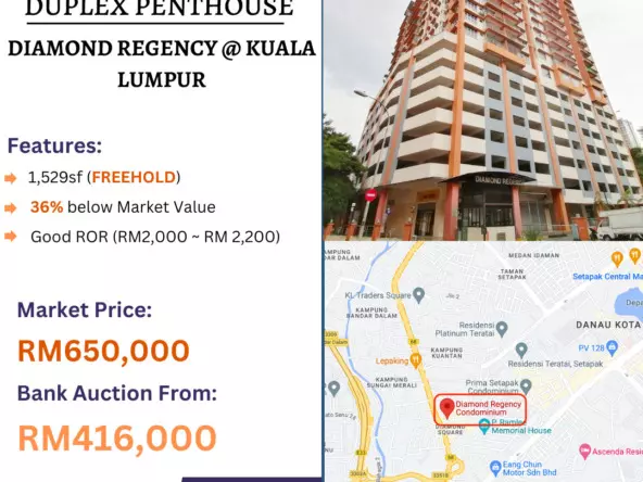Bank Lelong Duplex Penthouse @ Diamond Regency, Kuala Lumpur for Auction