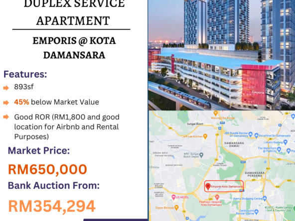 Bank Lelong Duplex Service Apartment @ Emporis, Kota Damansara, Petaling Jaya for Auction