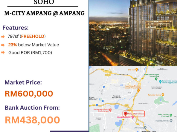 Bank Lelong SOHO @ M-City Ampang, Ampang, Kuala Lumpur for Auction
