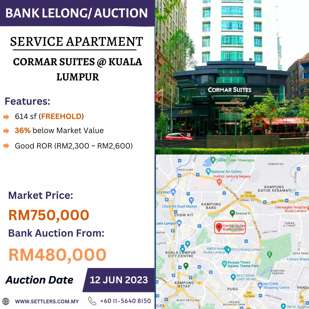Bank Lelong Service Apartment @ Cormar Suites, Kuala Lumpur for Auction