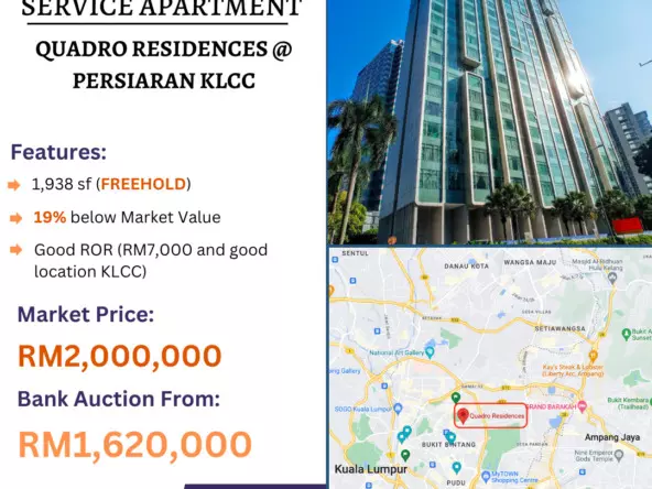 Bank Lelong Service Apartment @ Quadro Residences, Persiaran KLCC, Kuala Lumpur for Auction