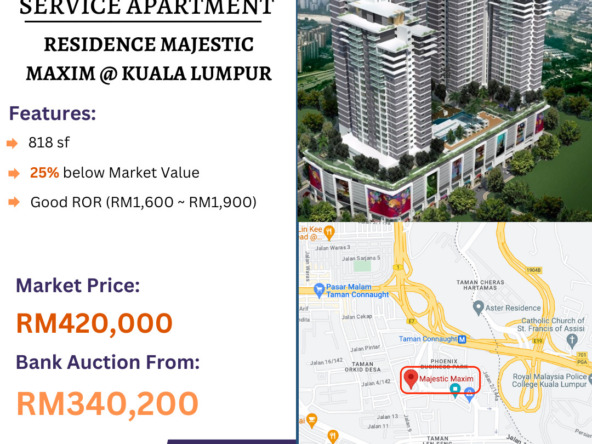 Bank Lelong Service Apartment @ Residence Majestic Maxim, Kuala Lumpur for Auction