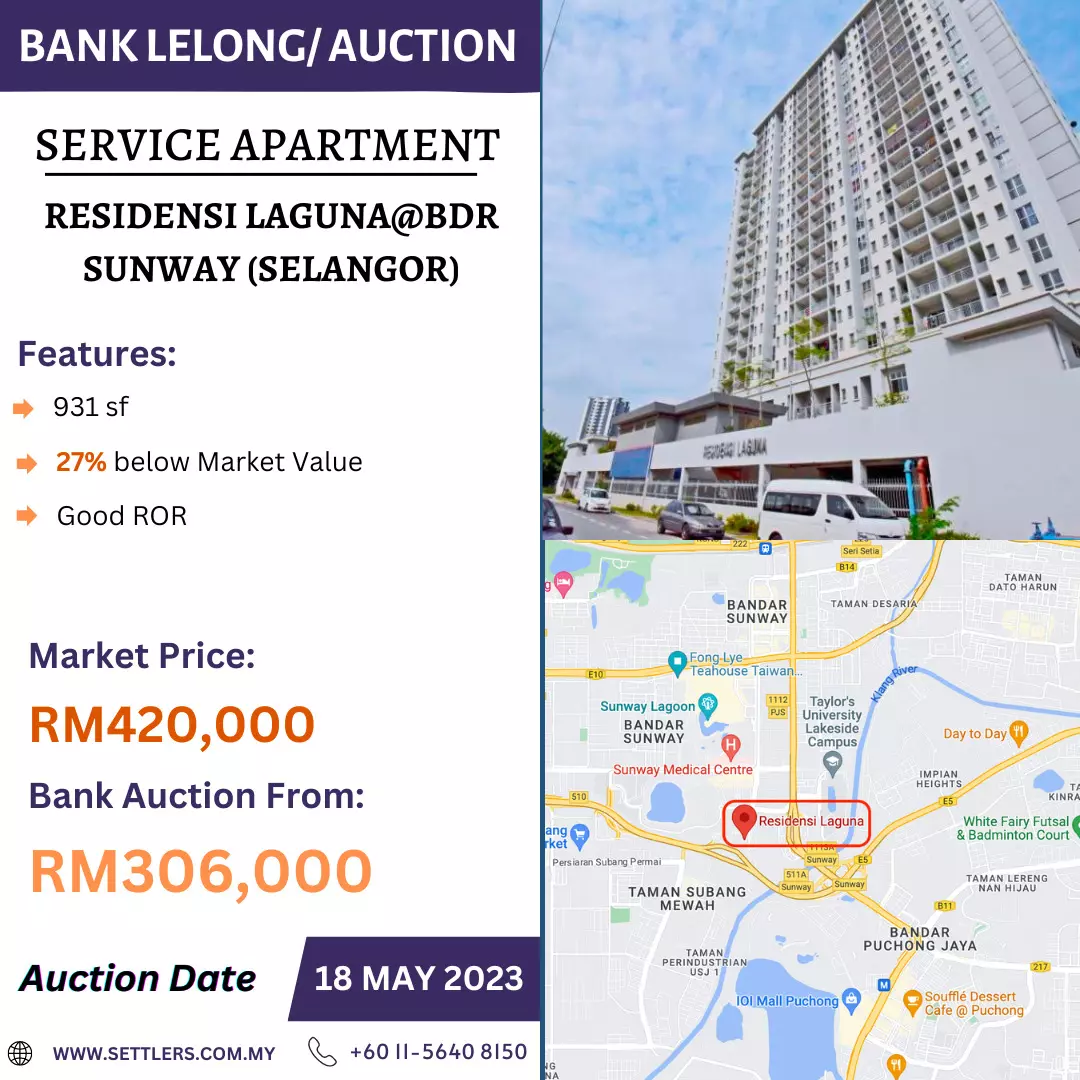 Bank Lelong Service Apartment @ Residensi Laguna (Bandar Sunway), Selangor for Auction