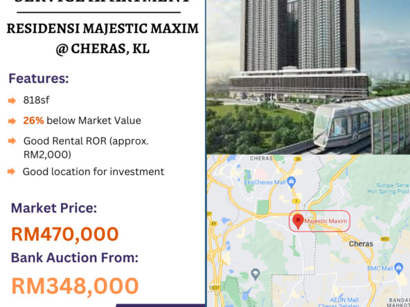 Bank Lelong Service Apartment @ Residensi Majestic Maxim, Cheras, Kuala Lumpur for Auction