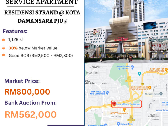 Bank Lelong Service Apartment @ Residensi Strand, Kota Damansara, Petaling Jaya, Selangor for Auction