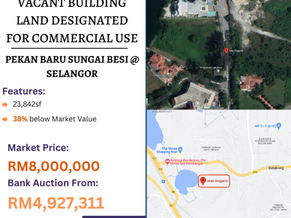 Bank Lelong Vacant Land for Commercial Use @ Seri Kembangan, Pekan Baru Sungai Besi, Selangor for Auction