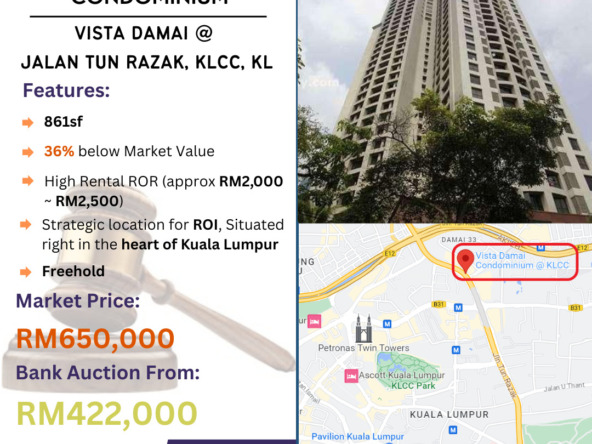 Bank Lelong Condominium @ Vista Damai, Jalan Tun Razak, KLCC, Kuala Lumpur for Auction for Auction